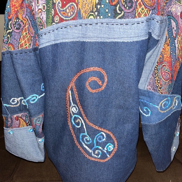 Silverstream • Vtg • Denim • Jacket • Embroidery • Paisley • One Size - Picture 15 of 16